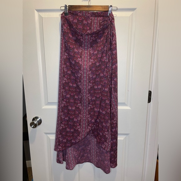 Blue Rain Floral Wrap Skirt - Picture 1 of 9